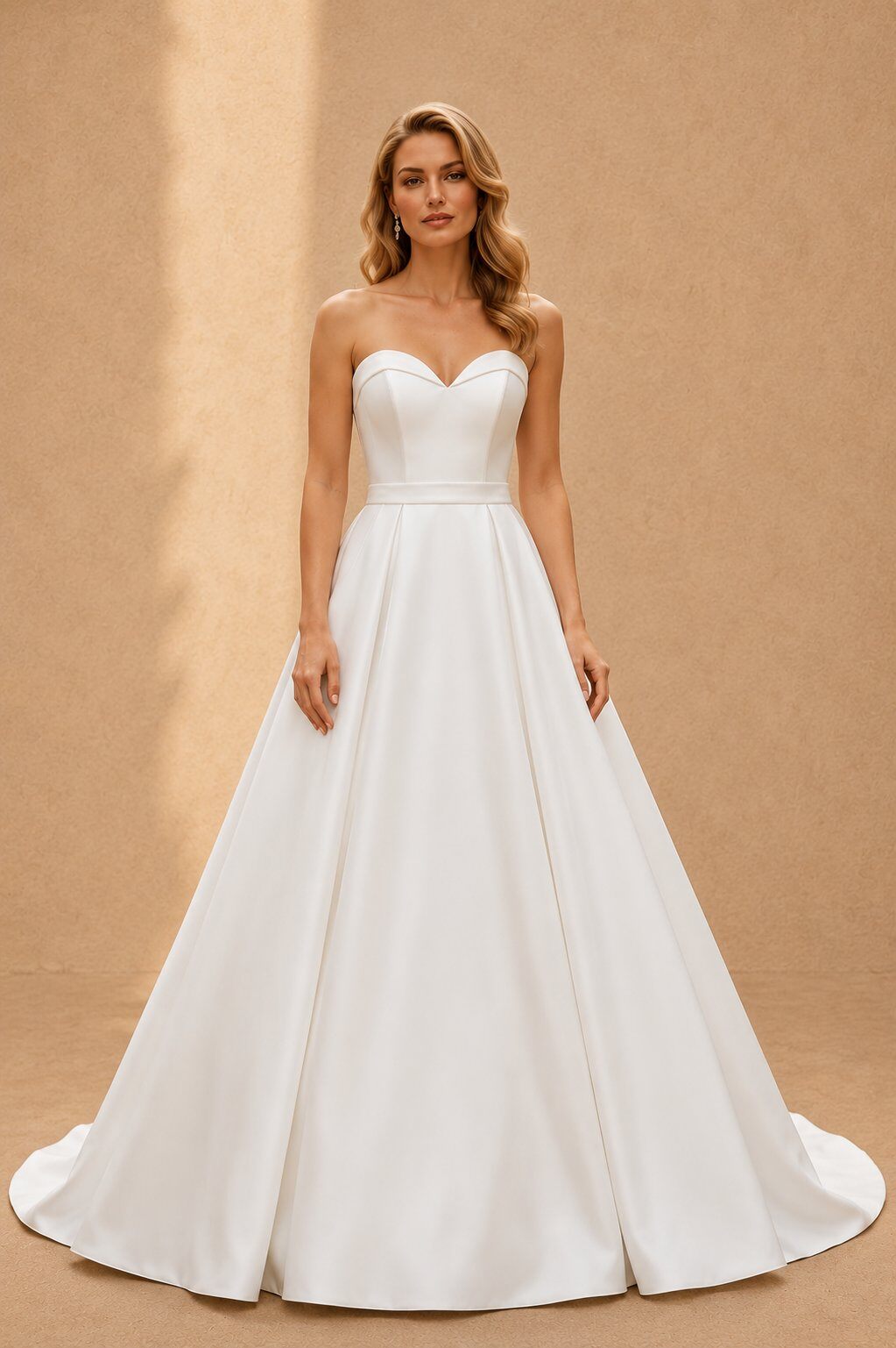 Großhändler Promarried - Satin-Prinzessinnen-Hochzeitskleid – Elfenbein