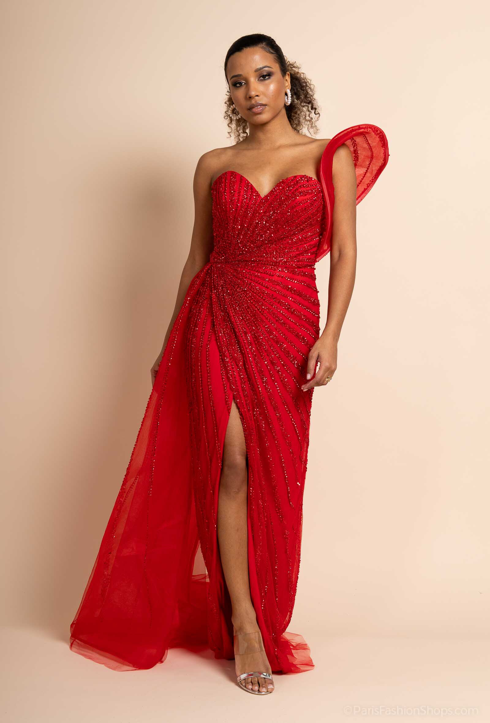 Grossiste Promarried - Robe de Cocktail Fourreau Rouge – Élégance et Éclat