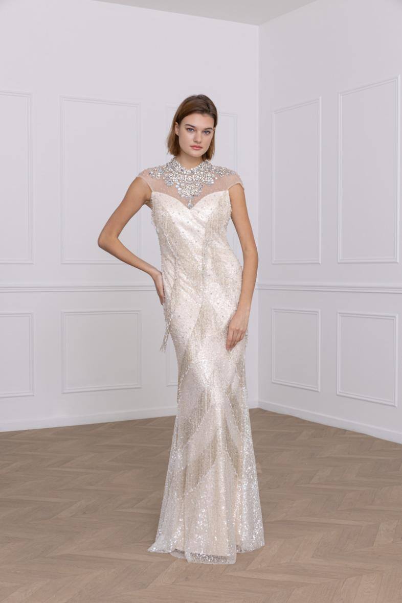 Grossiste Promarried - Robe de cocktail entièrement perlée