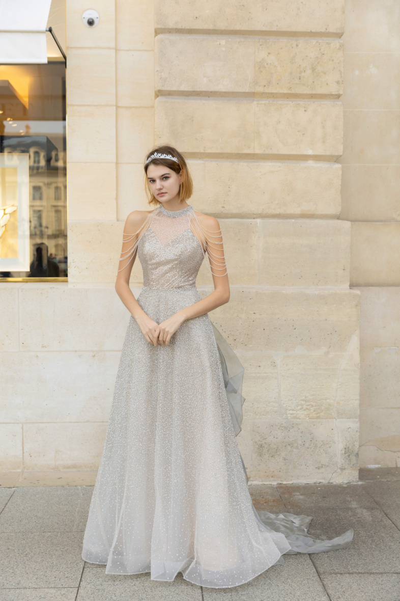 Grossiste Promarried - Robe de soirée évasée champagne