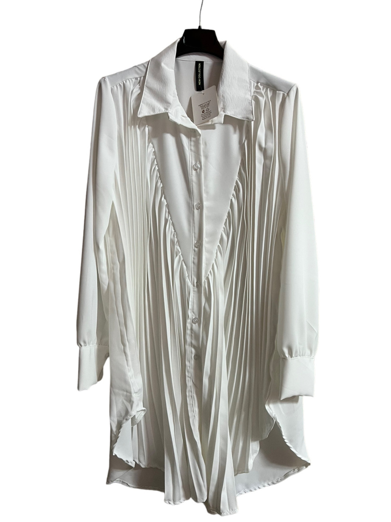 Mayorista PROMISE - Vestido camisero corto plisado