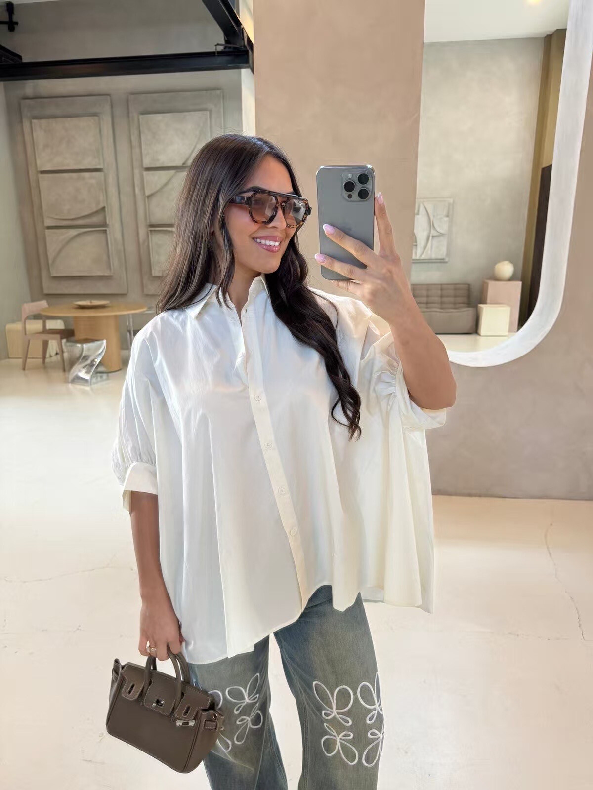 Grossista PROMISE - Camicia oversize in poplin di cotone