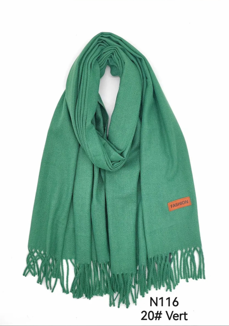 Wholesaler PROMISE - Solid scarf with herringbone relief fringes