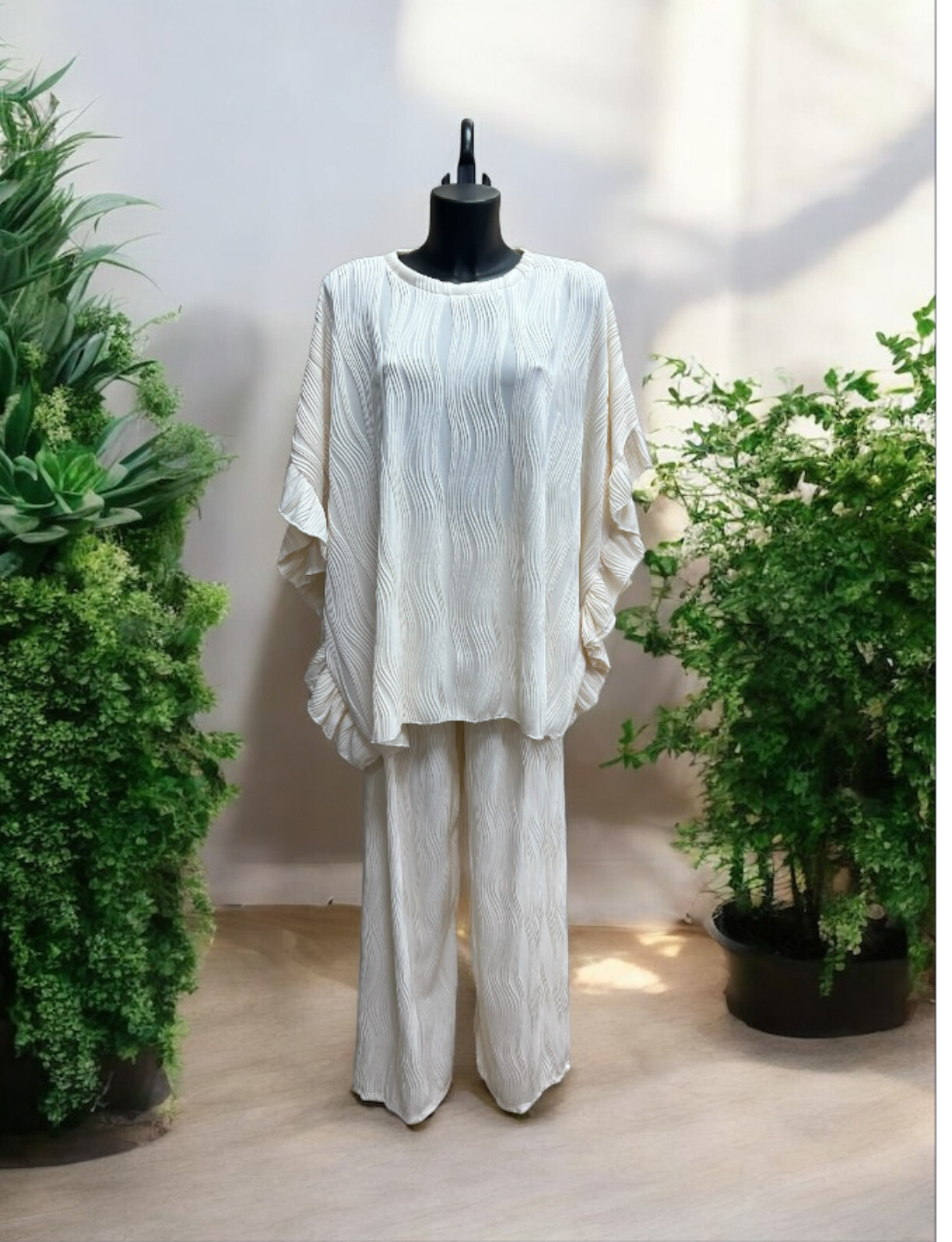 Grossiste PROMISE - Ensemble top et pantalon tissu texturé