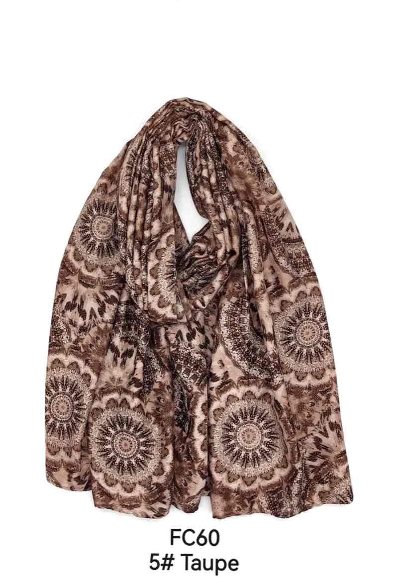 Wholesaler PROMISE - Flower printed scarf with sequins