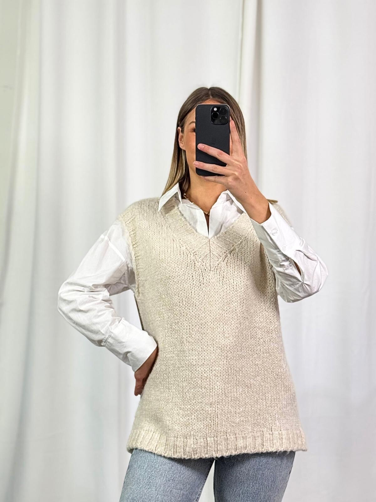 Grossista PROMISE - Maglione a maniche v -collo