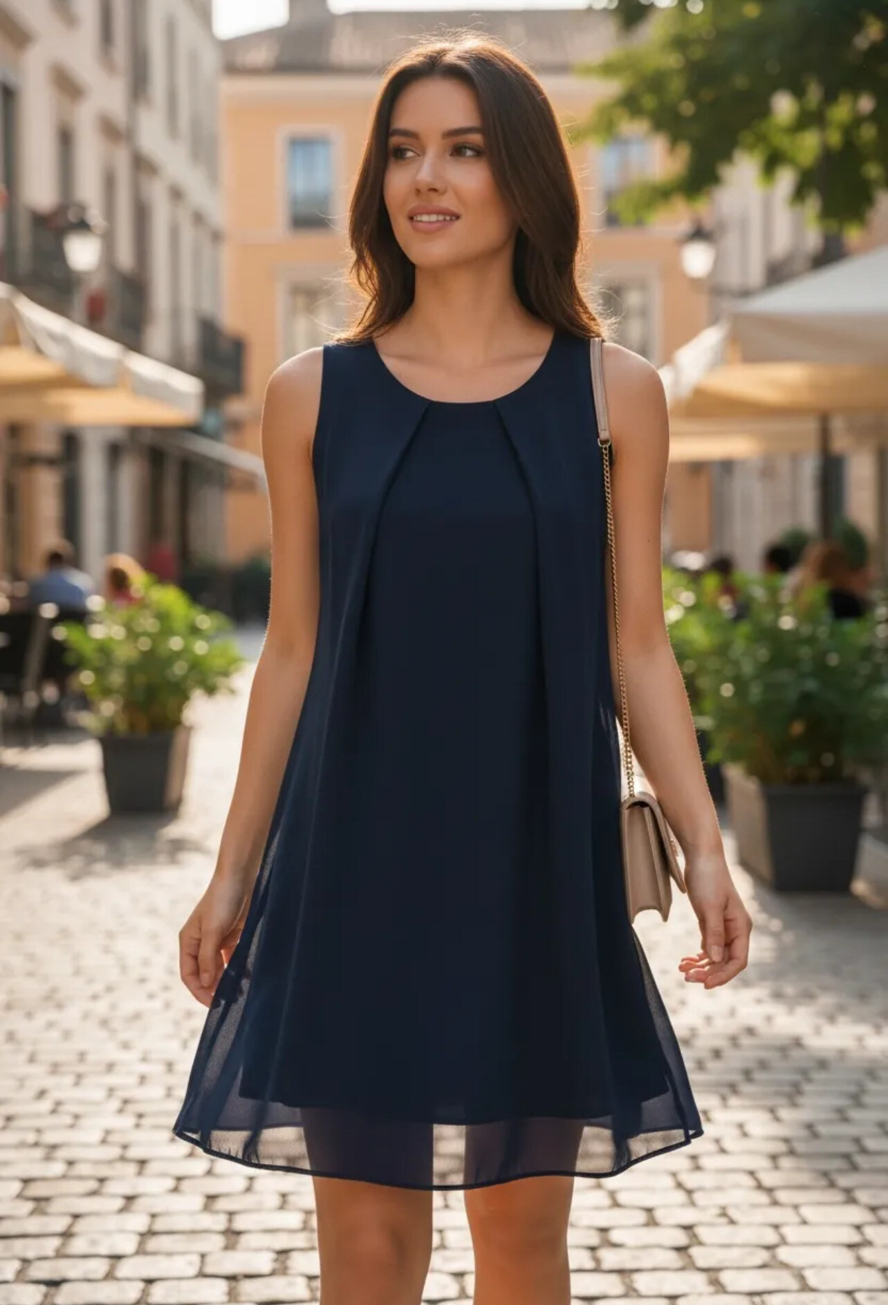 Mayorista PROMISE - Vestido de gasa sin mangas
