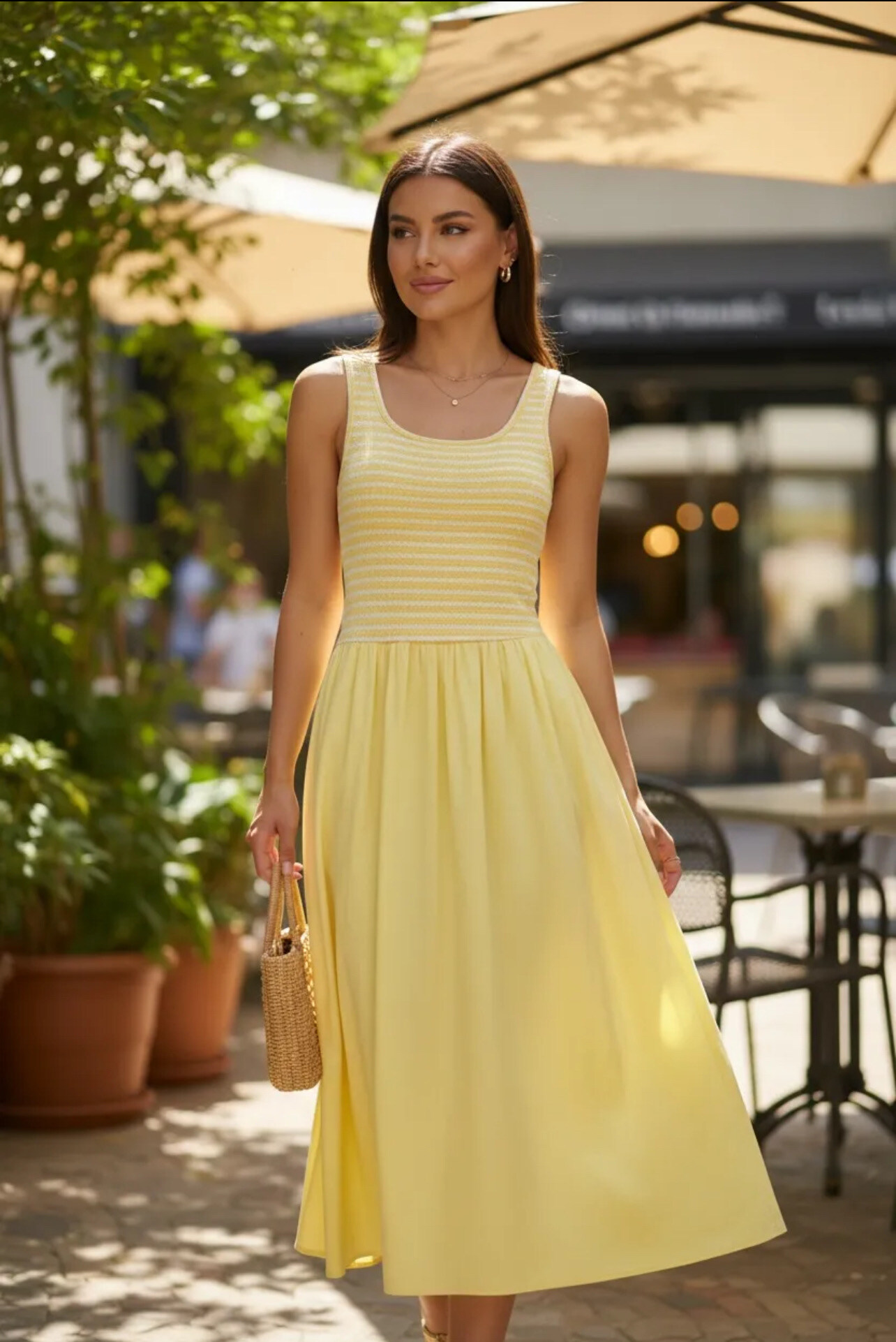 Großhändler PROMISE - Bi-Material-Kleid aus Baumwollpopeline unten