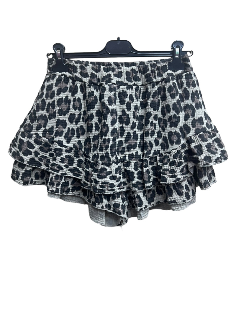 Wholesaler PROMISE - Leopard skirt effect shorts in cotton gauze