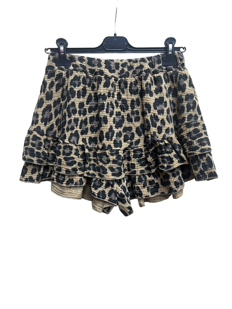 Grossiste PROMISE - Short effet jupe léopard en gaze de coton