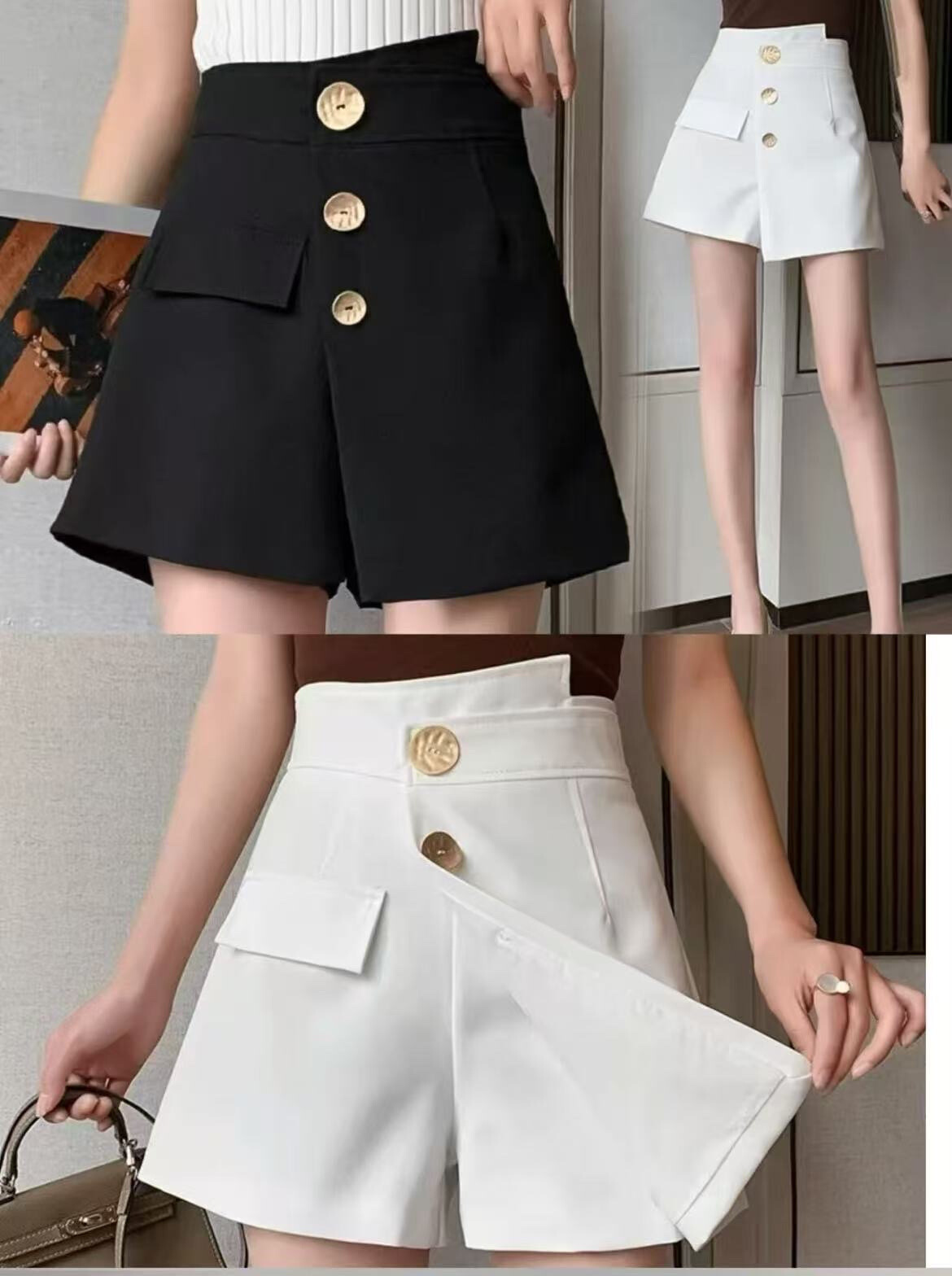 Wholesaler PROMISE - Golden button shorts