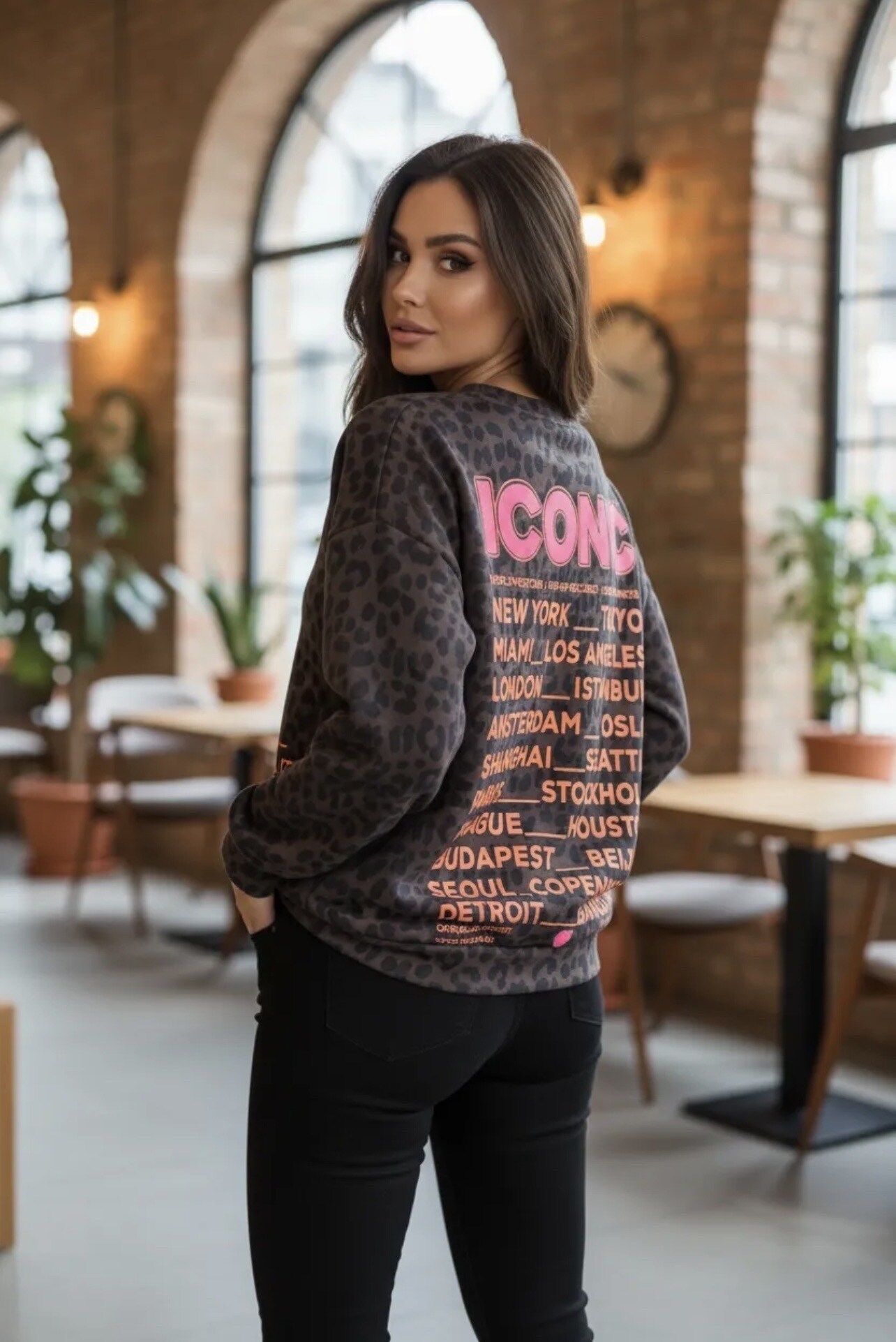 Sweat ICONIC imprimé léopard | Paris Fashion Shops