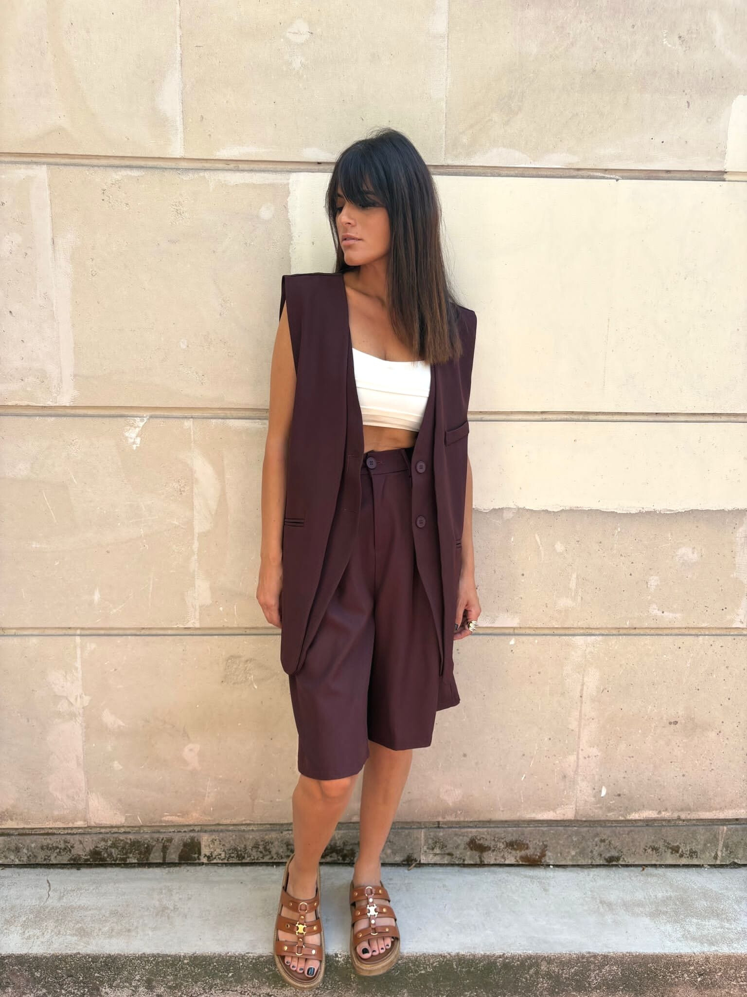 Großhändler PURPLE QUEEN - Weste Anzugjacke ärmellos Übergröße