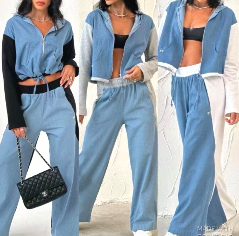 Wholesaler PURPLE QUEEN - mixed jogging set with jeans