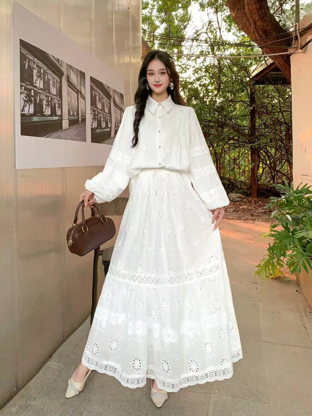 Wholesaler PURPLE QUEEN - Lace embroidery skirt