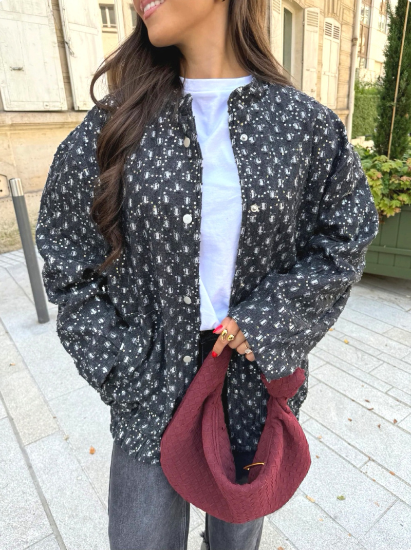 Wholesaler PURPLE QUEEN - Sequin jean jacket