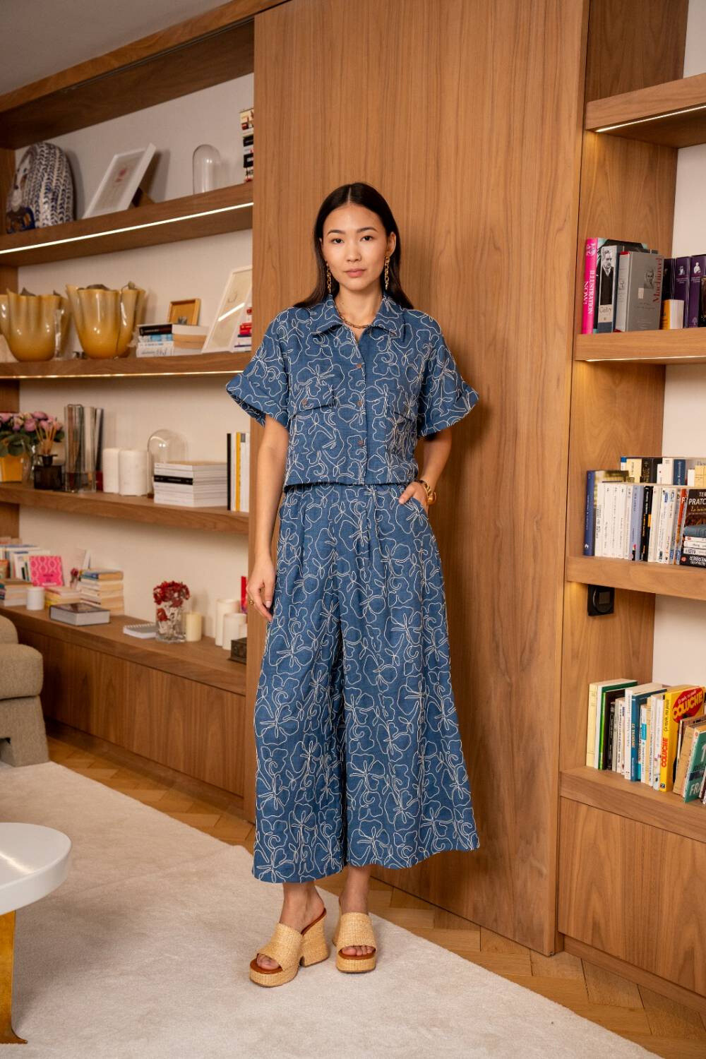Wholesaler PURPLE QUEEN - Top jean embroidery set