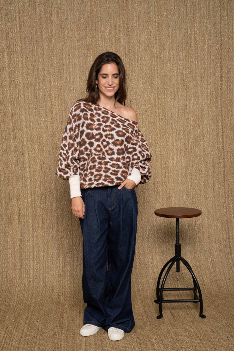 Großhändler PURPLE QUEEN - LEOPARDEN-PULLOVER