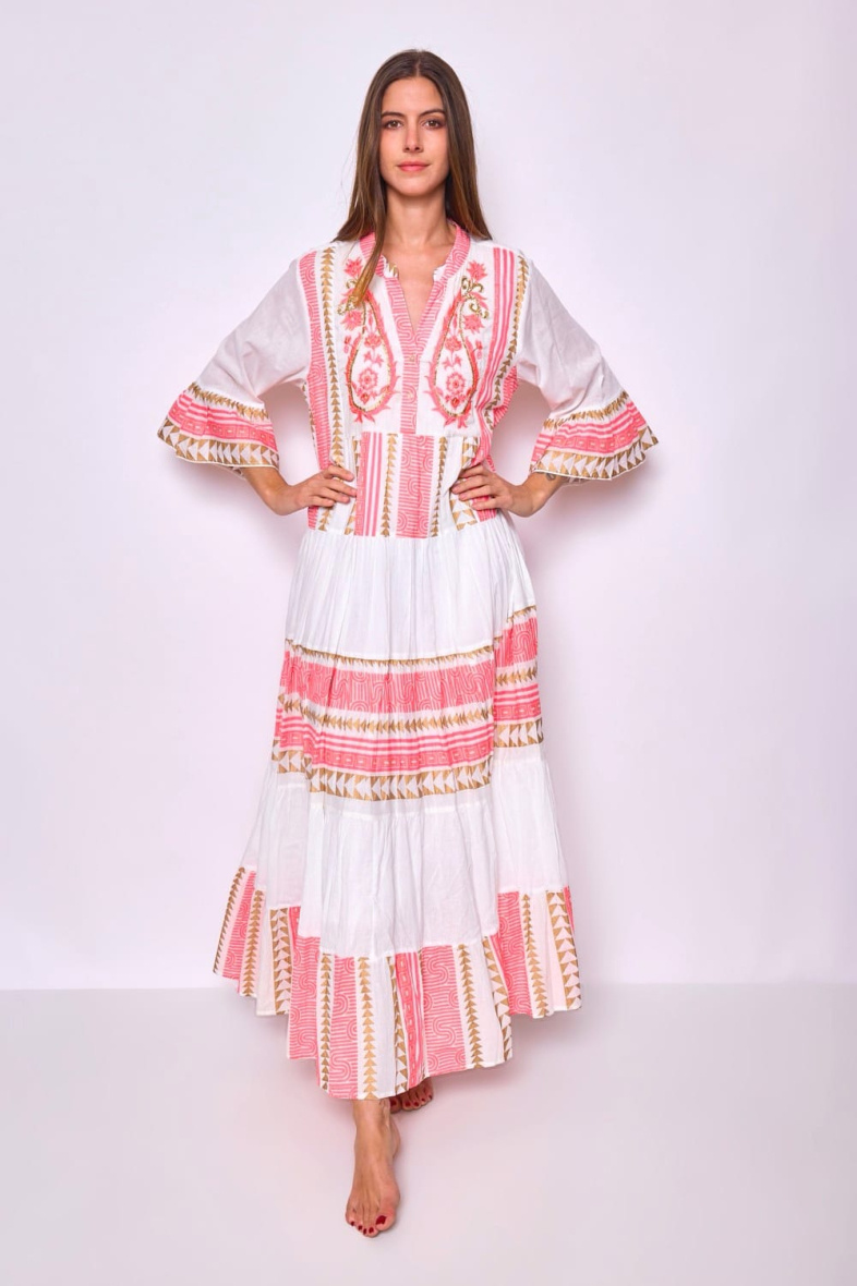 Wholesaler PURPLE QUEEN - hand embroidered dress ? cotton