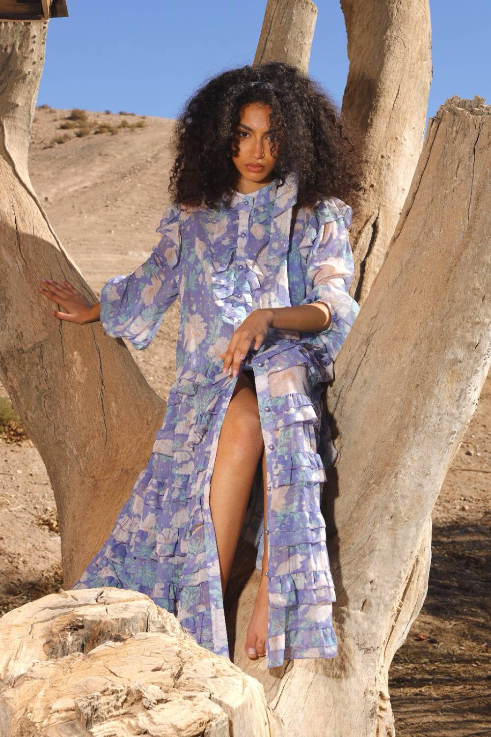 Wholesaler PURPLE QUEEN - Long print dress