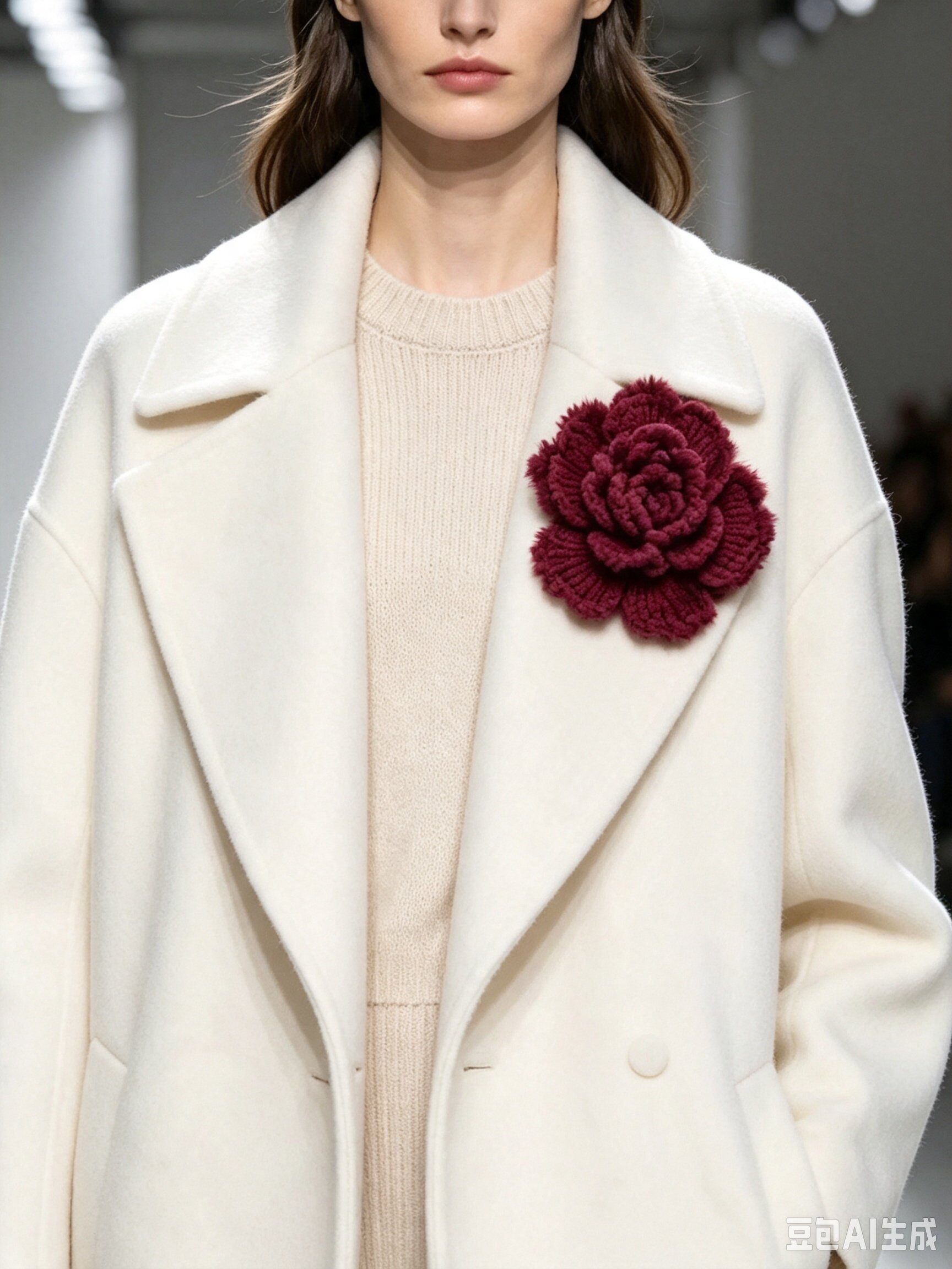 Wholesaler Ql - HANDCRAFTED DESIGNER BROOCH ONE SIZE IN LUXURY CASHMERE