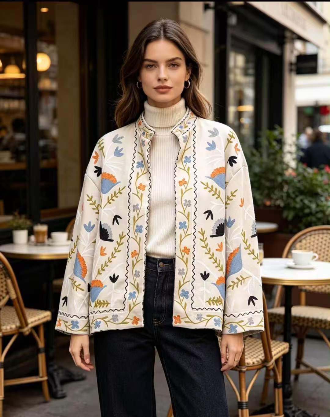 Mayorista Ql - Chaqueta de cuero gamuza sin botones con estampado oversize y forro
Ancho: 60 cm
Largo: 70 cm