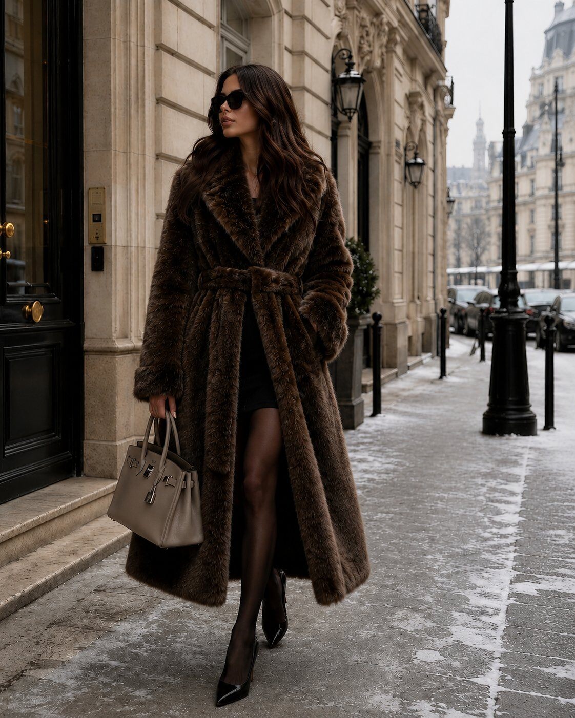 Grossista QUEEN DRAMA - Cappotto effetto pelliccia