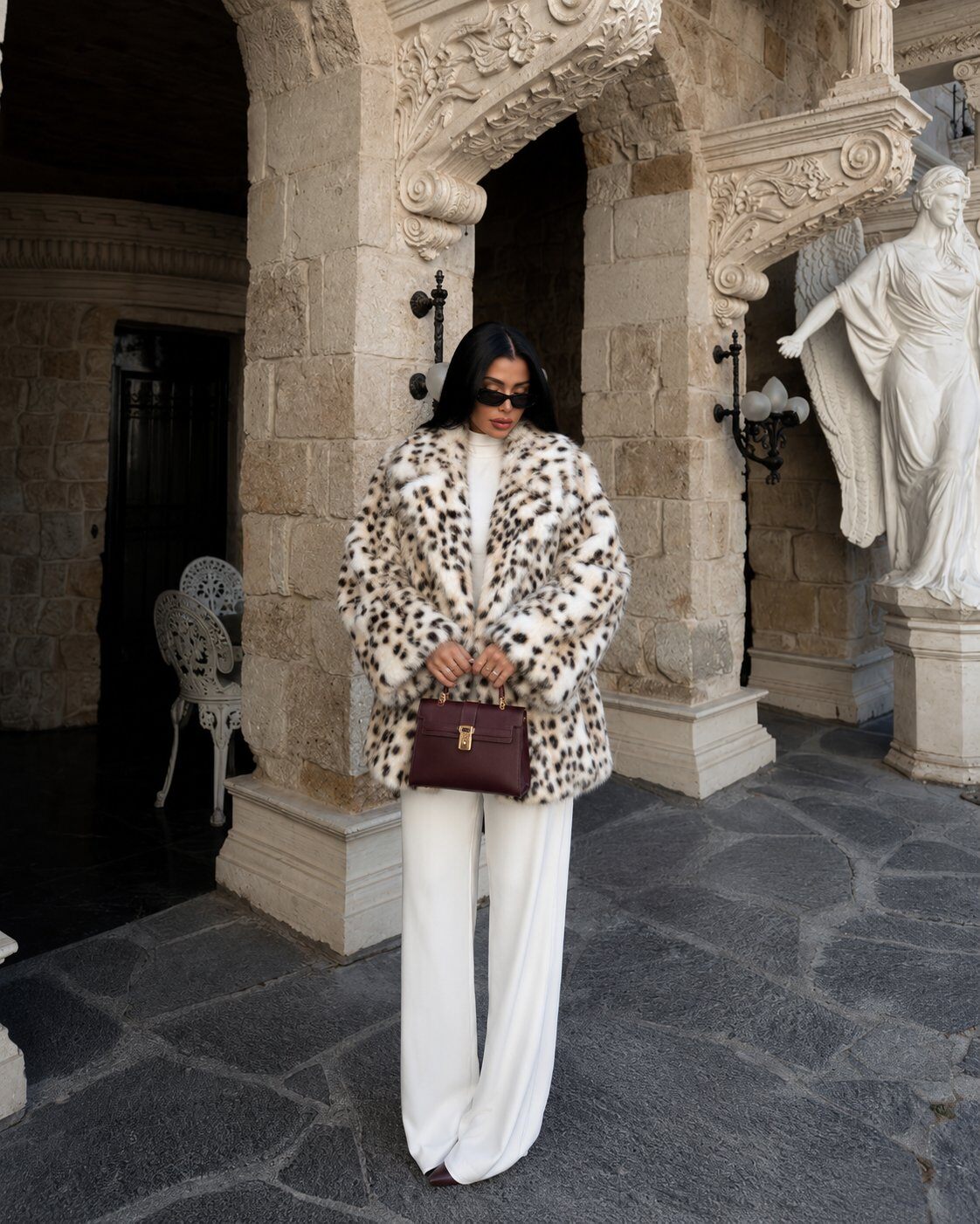 Grossista QUEEN DRAMA - Cappotto corto leopardato effetto pelliccia