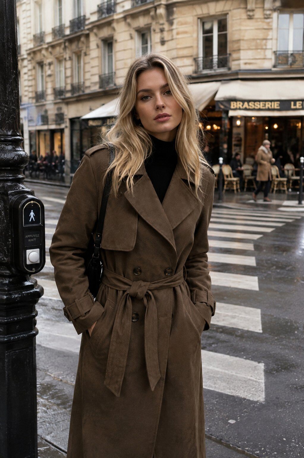 Wholesaler QUEEN DRAMA - Suede-effect trench coat with belt