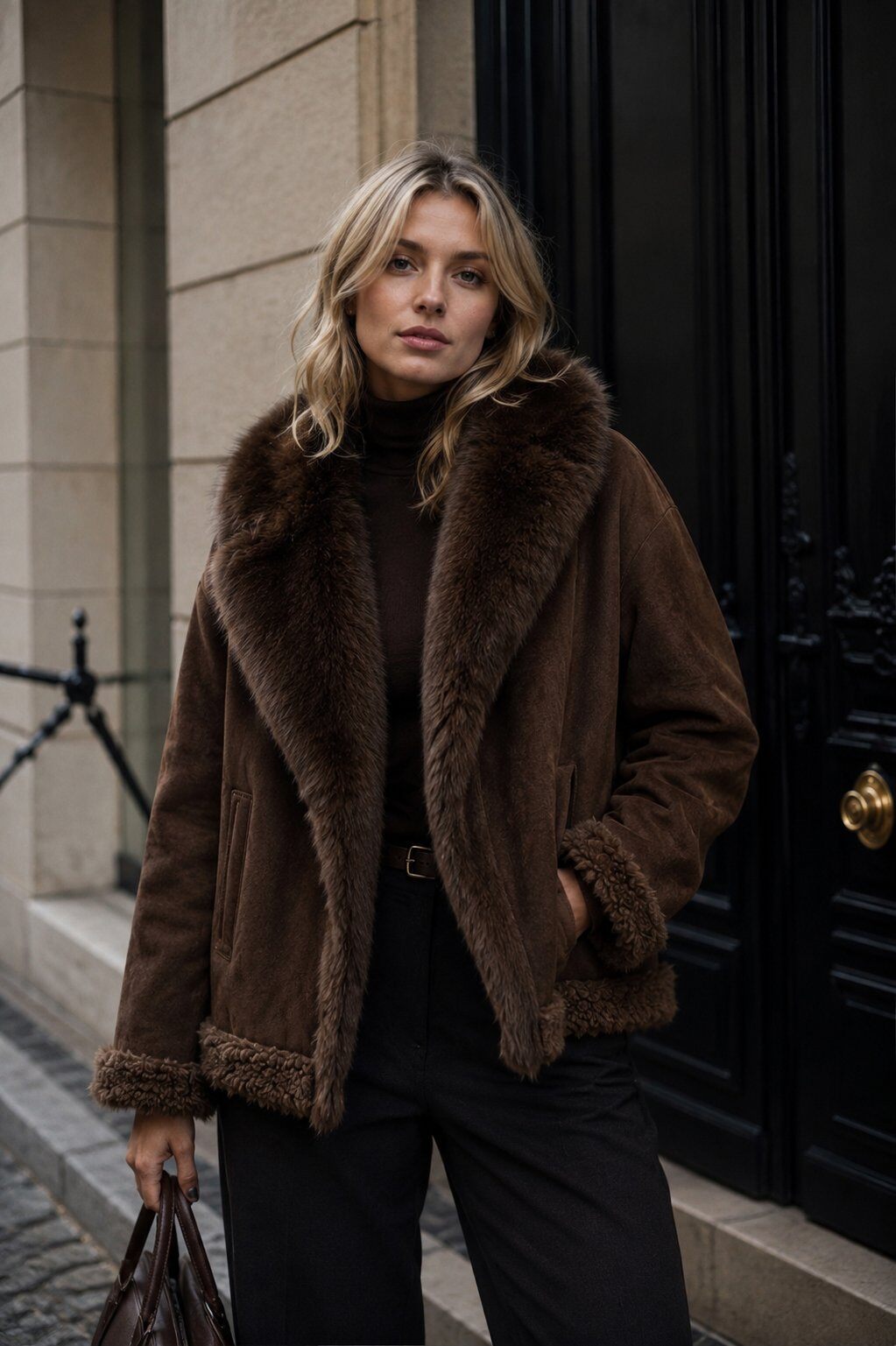 Wholesaler QUEEN DRAMA - Jacket with oversized faux fur collar