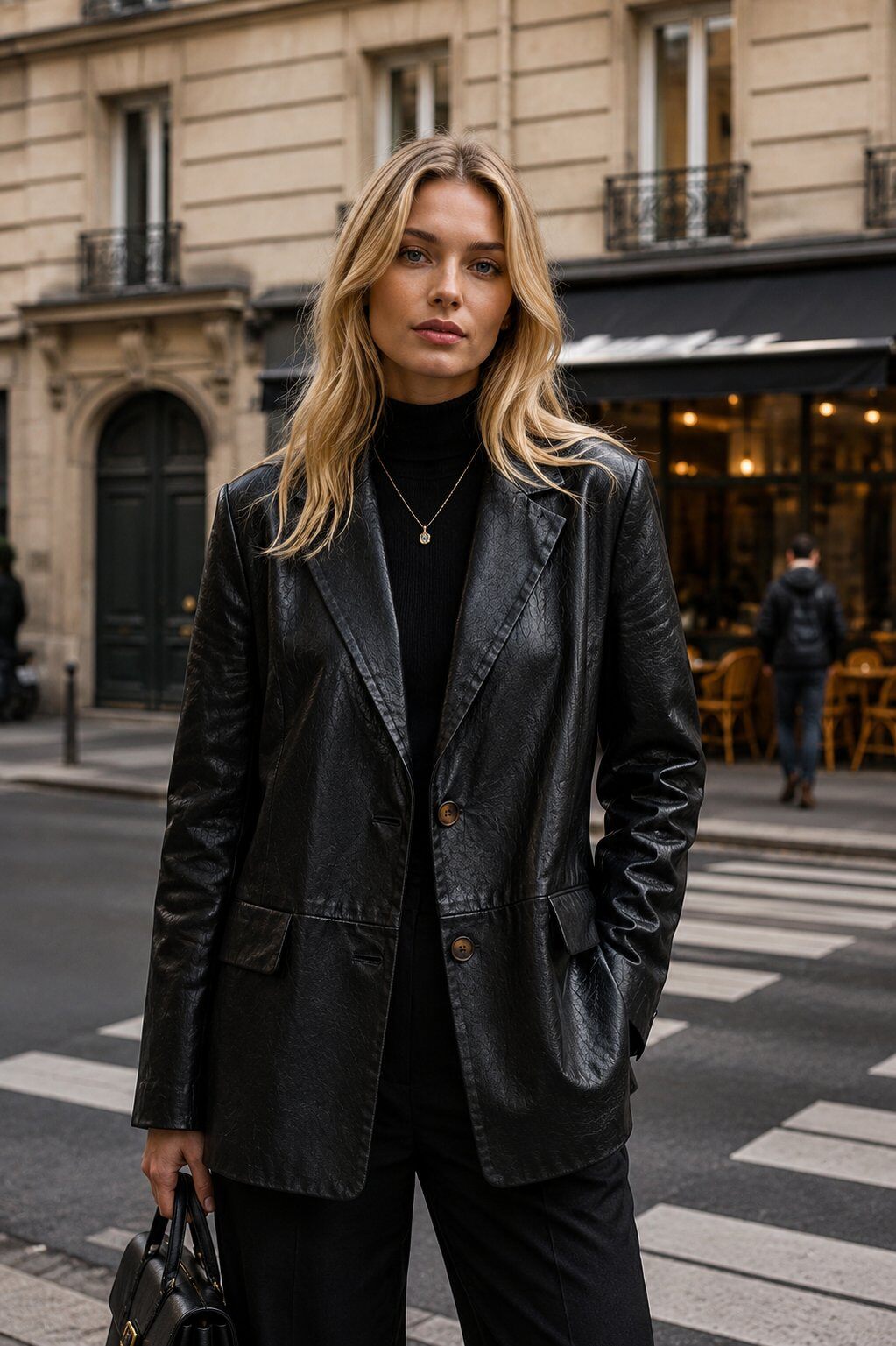 Wholesaler QUEEN DRAMA - Faux Leather Blazer
