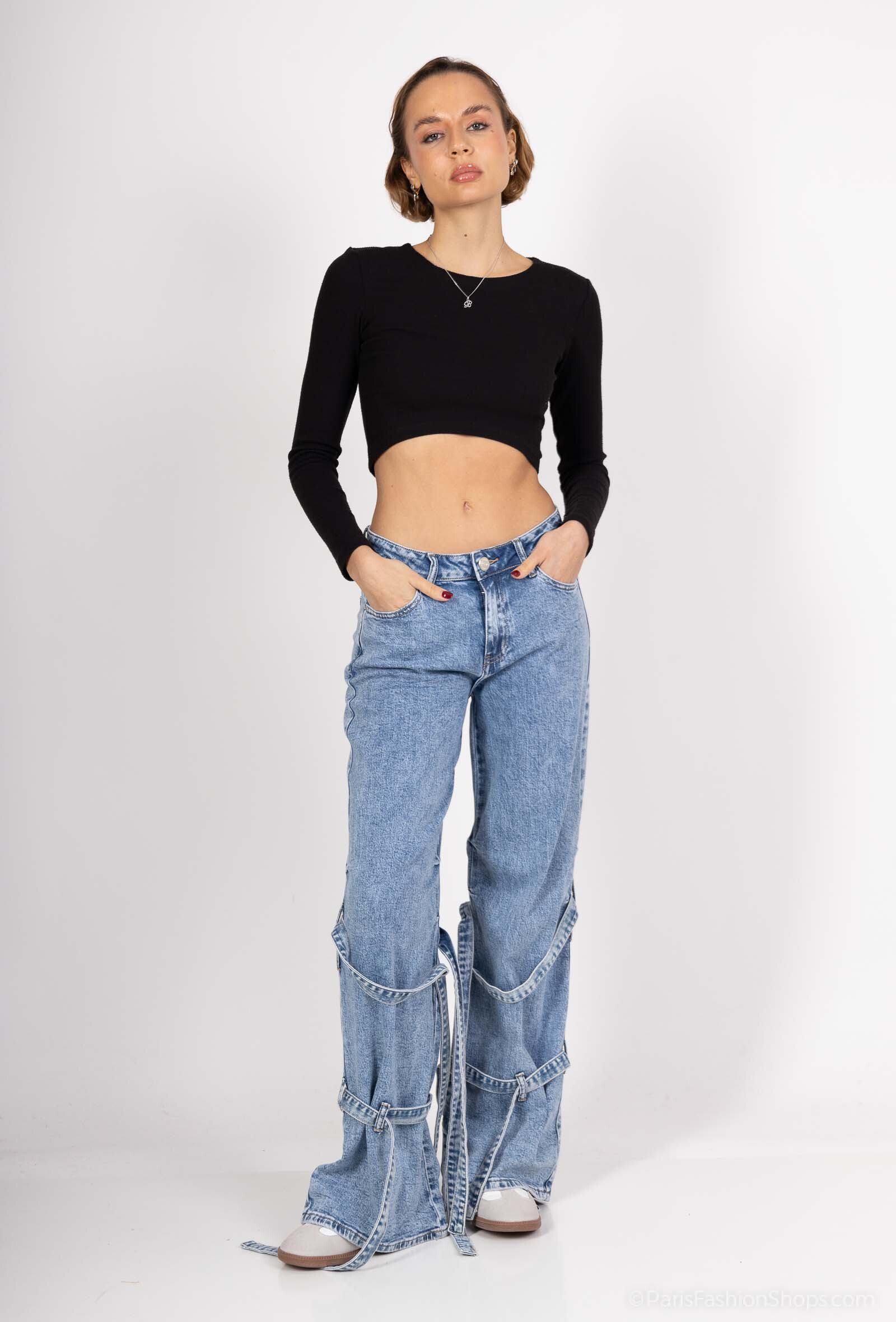 Grossista Queen Hearts - JEANS A GAMBA LARGA