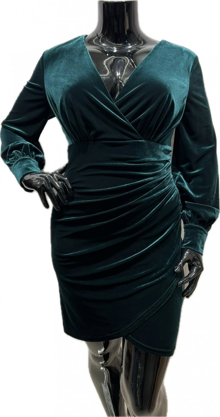 Wholesaler Queen Size - Plus size short velvet dress