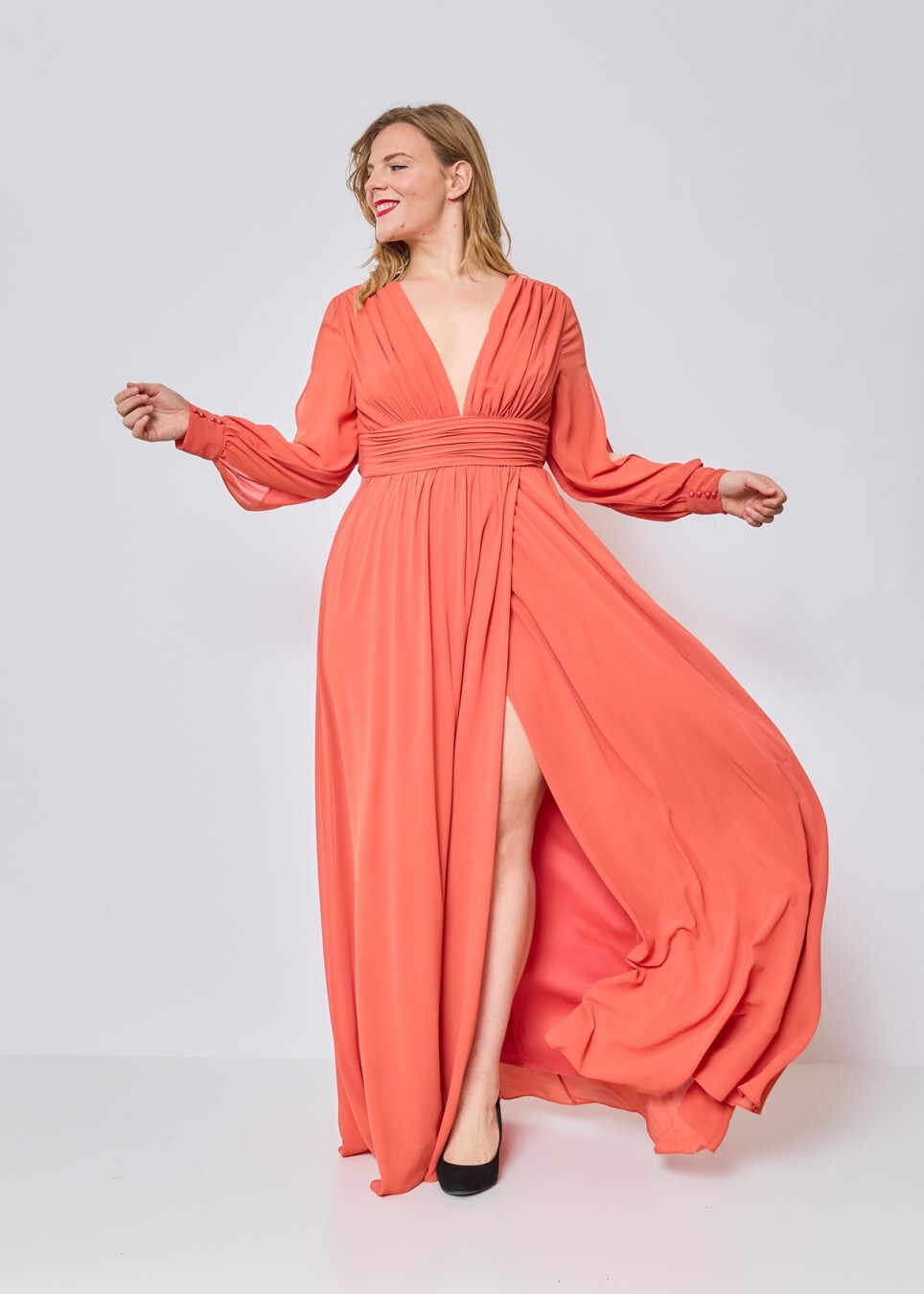 Wholesaler Queen Size - Dress is long long sleeves