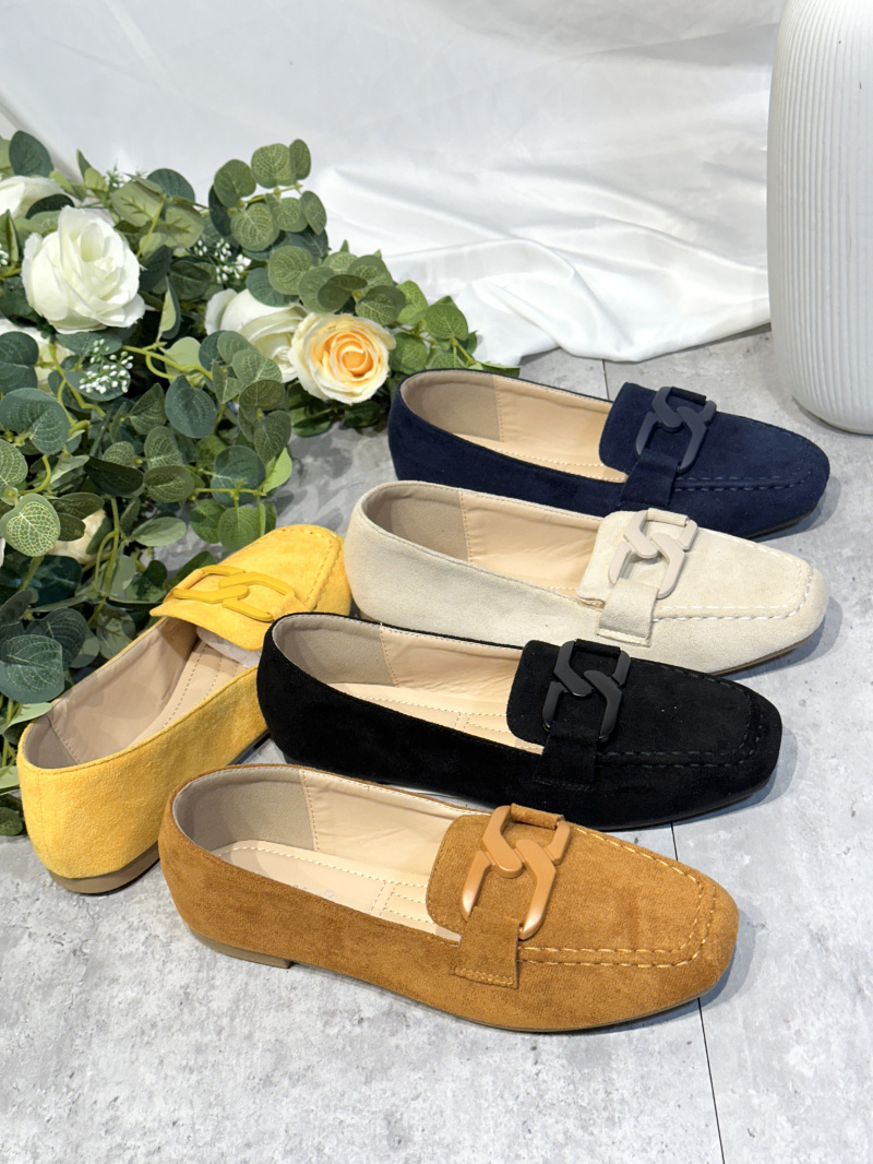 Grossista R and BE - Ballerine in similpelle scamosciata con fibbia.