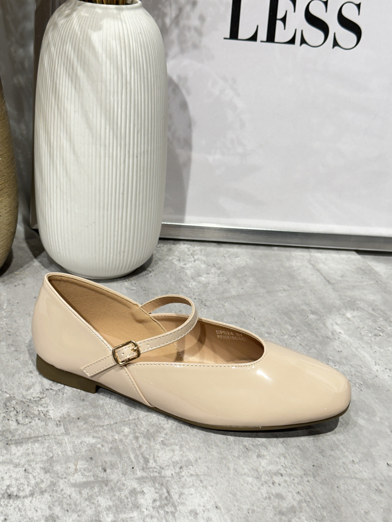 Großhändler R and BE - Lack-PU-Ballerinas und Riemen mit verstellbarer Schnalle