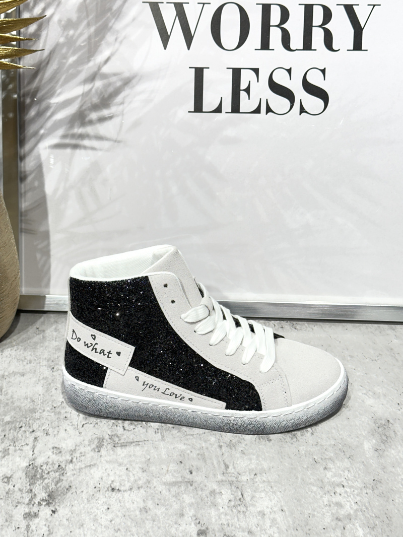 Grossiste R and BE - SP513 Baskets confortables avec lacets et paillettes