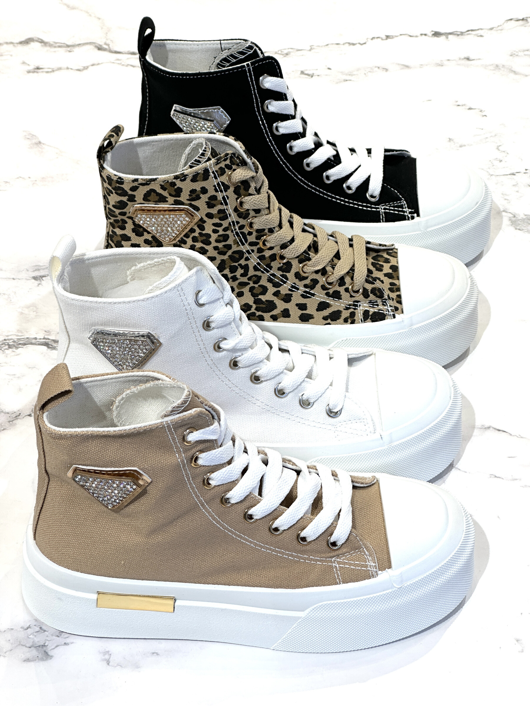 Großhändler R and BE - SP527 Sneaker mit Plateausohle, hoher Schnürschuh