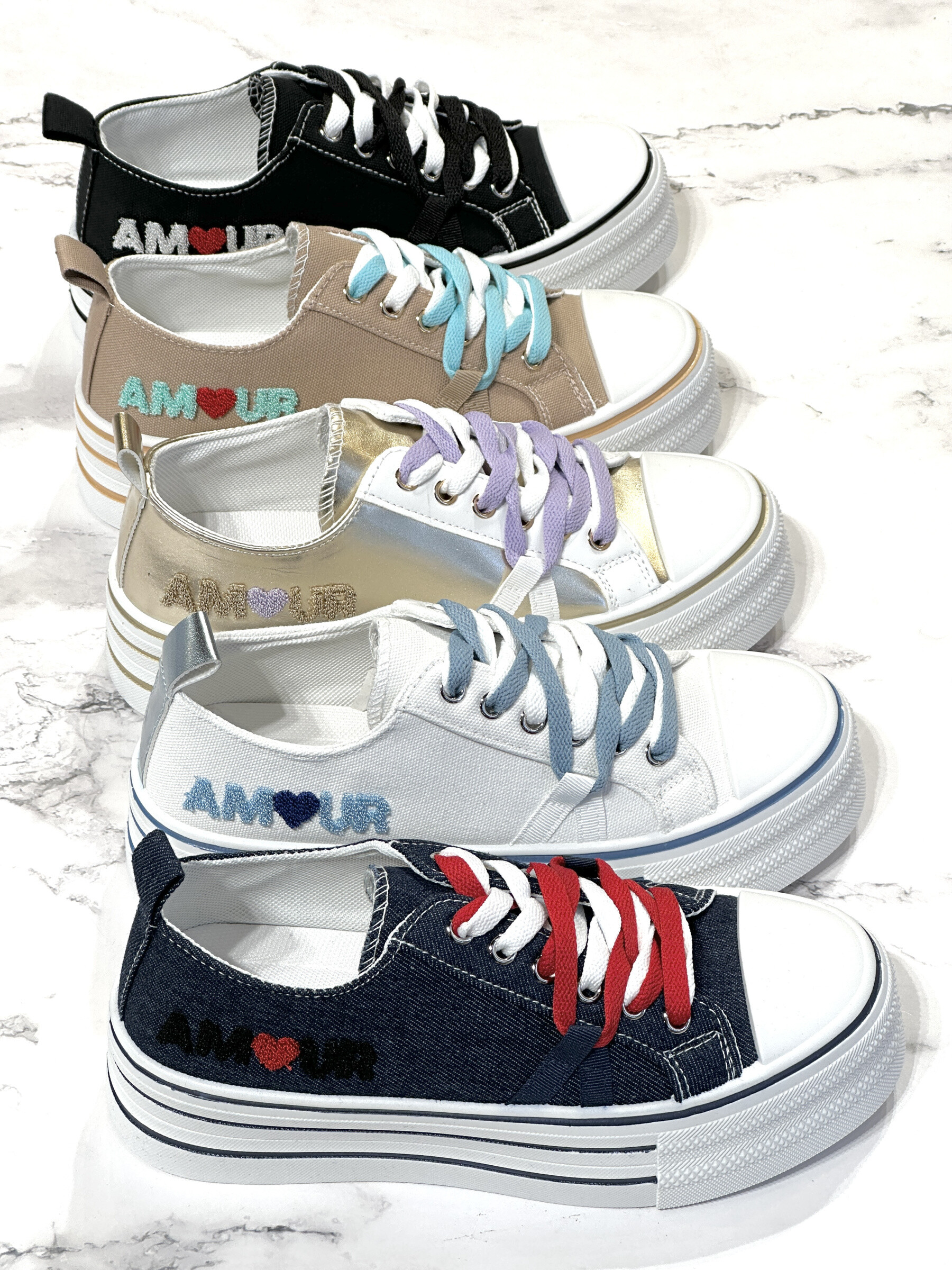 Großhändler R and BE - BK518 Sneakers mit dicker Sohle und zwei Farben