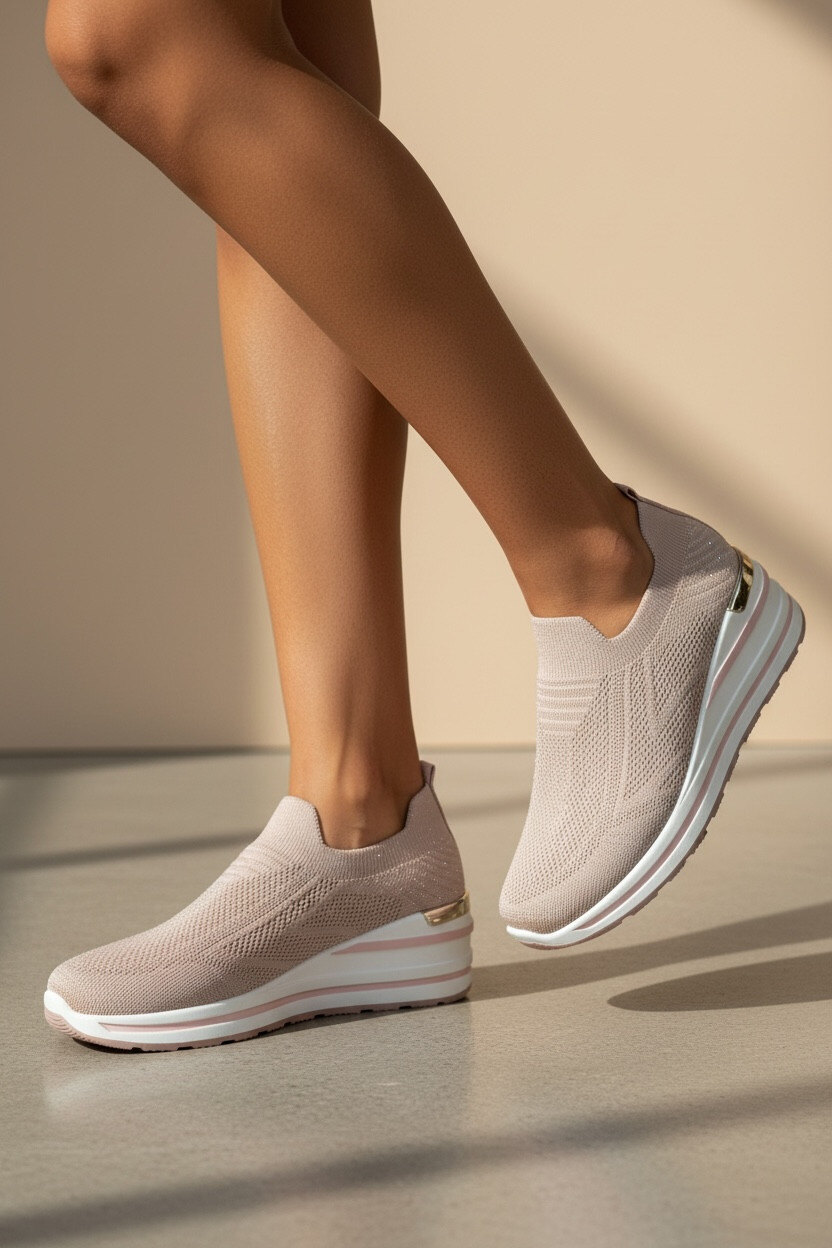 Mayorista R and BE - Zapatillas cómodas con cuña de lona elástica para calzar CL630
