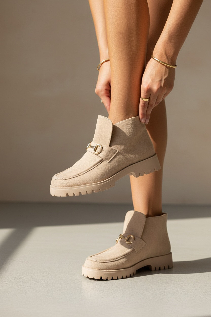 Grossiste R and BE - DF214 Bottines en suédine à enfiler