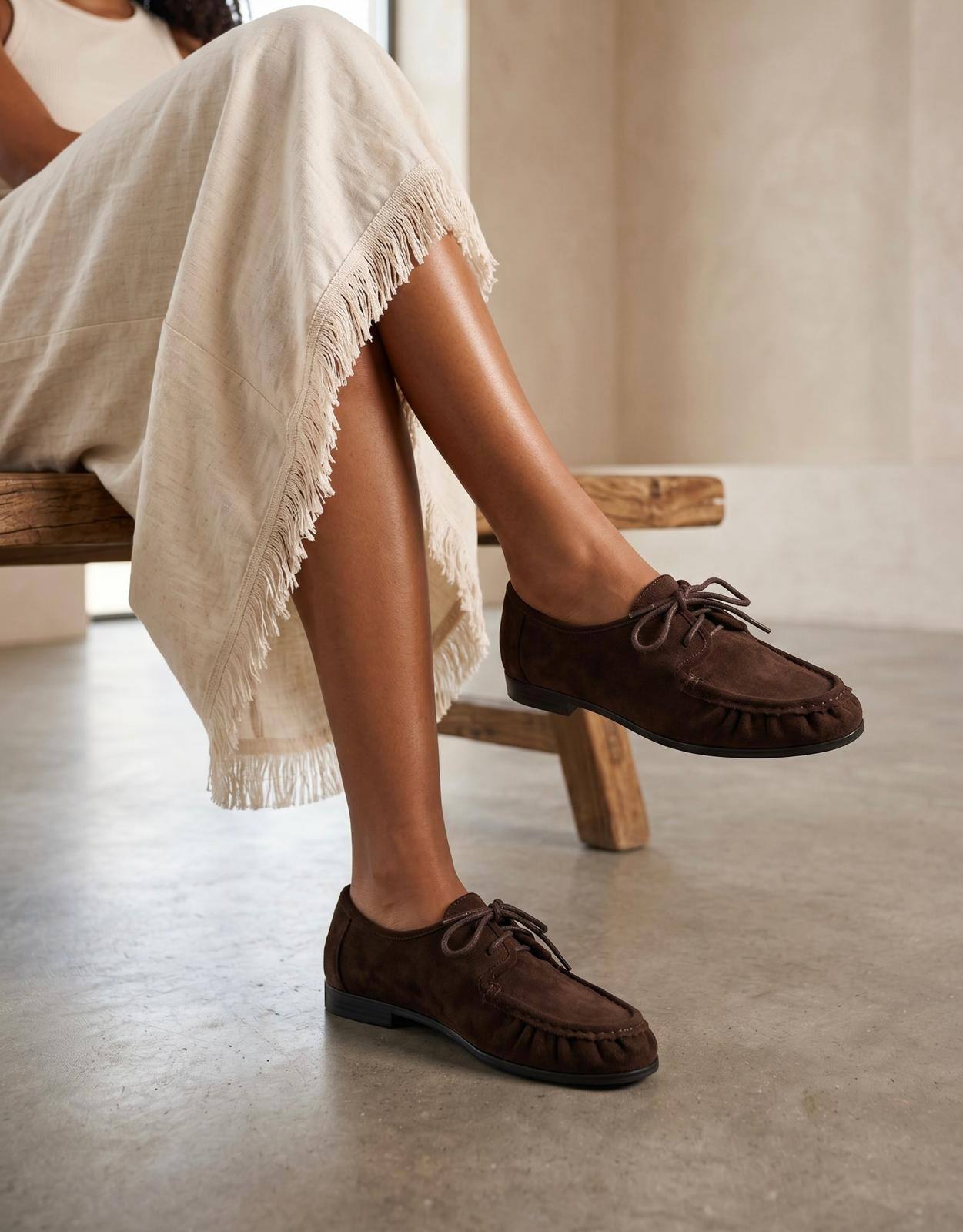 Grossiste R and BE - Derbies en suédine pour femme