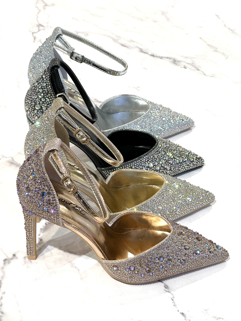 Wholesaler R and BE - Rhinestone evening pumps with 9cm high heel OR647