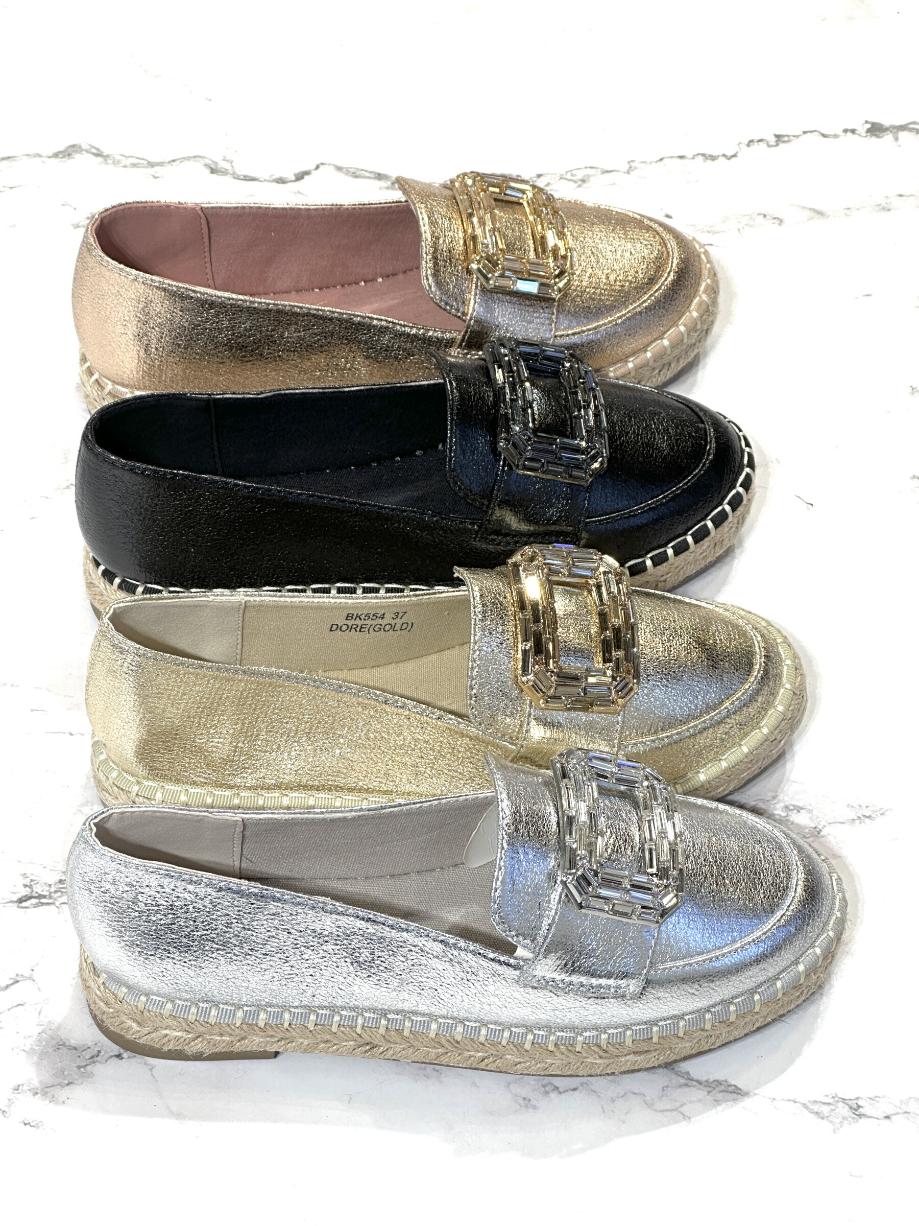 Grossiste R and BE - BK554 Espadrilles avec boucle strassée