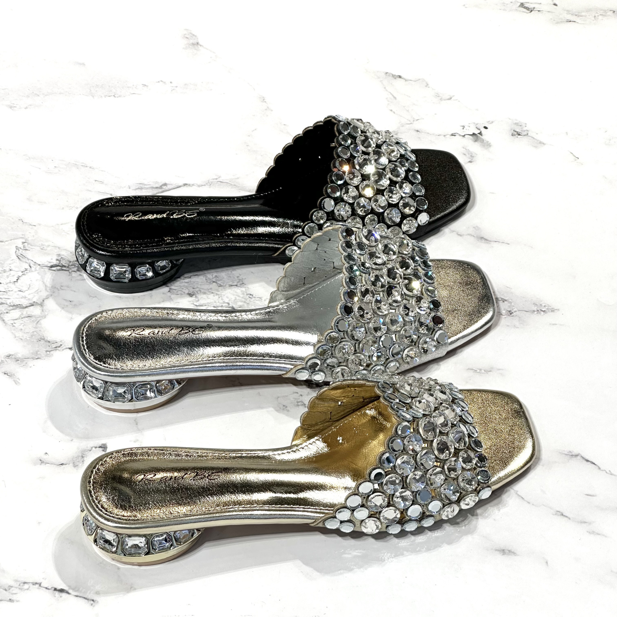 Grossista R and BE - Mules donna con strass