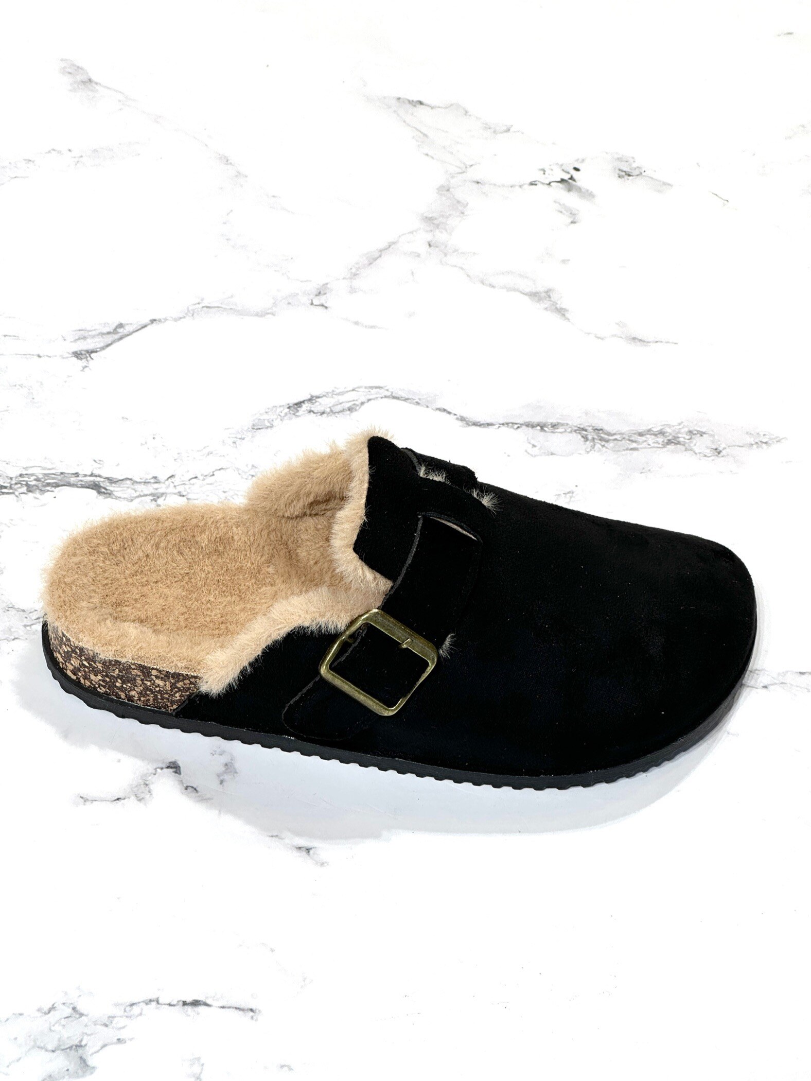 Grossiste R and BE - DF229 Mules plates fourrées