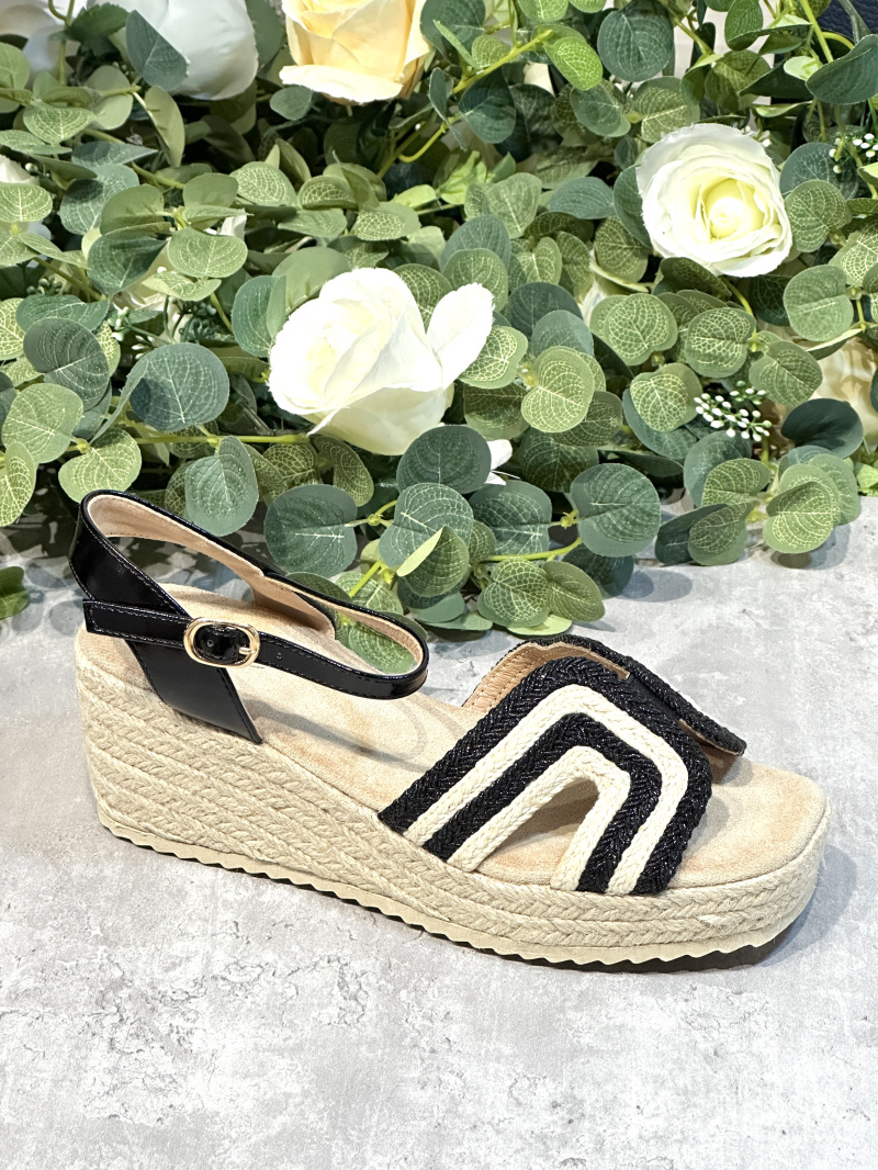 Grossiste R and BE - Sandales compensées en paille OR620