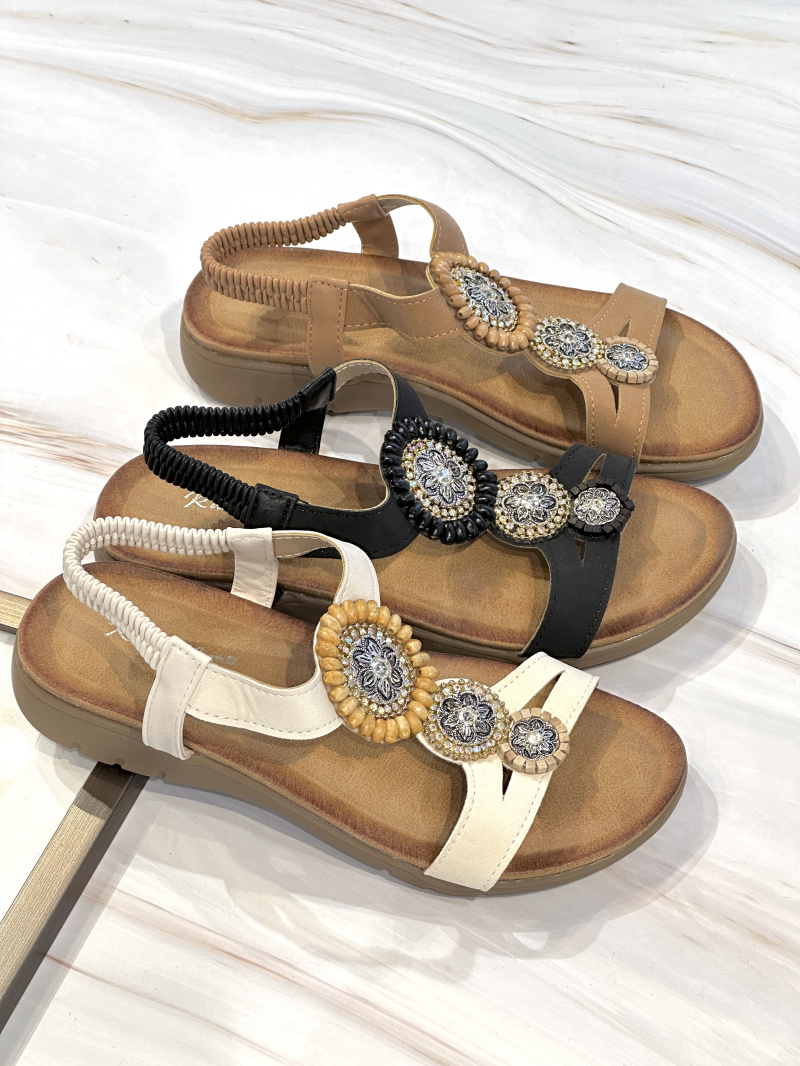 Grossiste R and BE - Sandales confort avec motif ethnique OR589