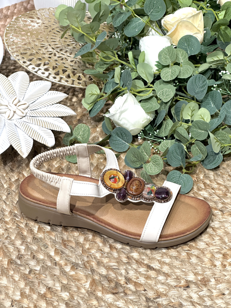 Grossiste R and BE - Sandales confort avec motif ethnique OR593
