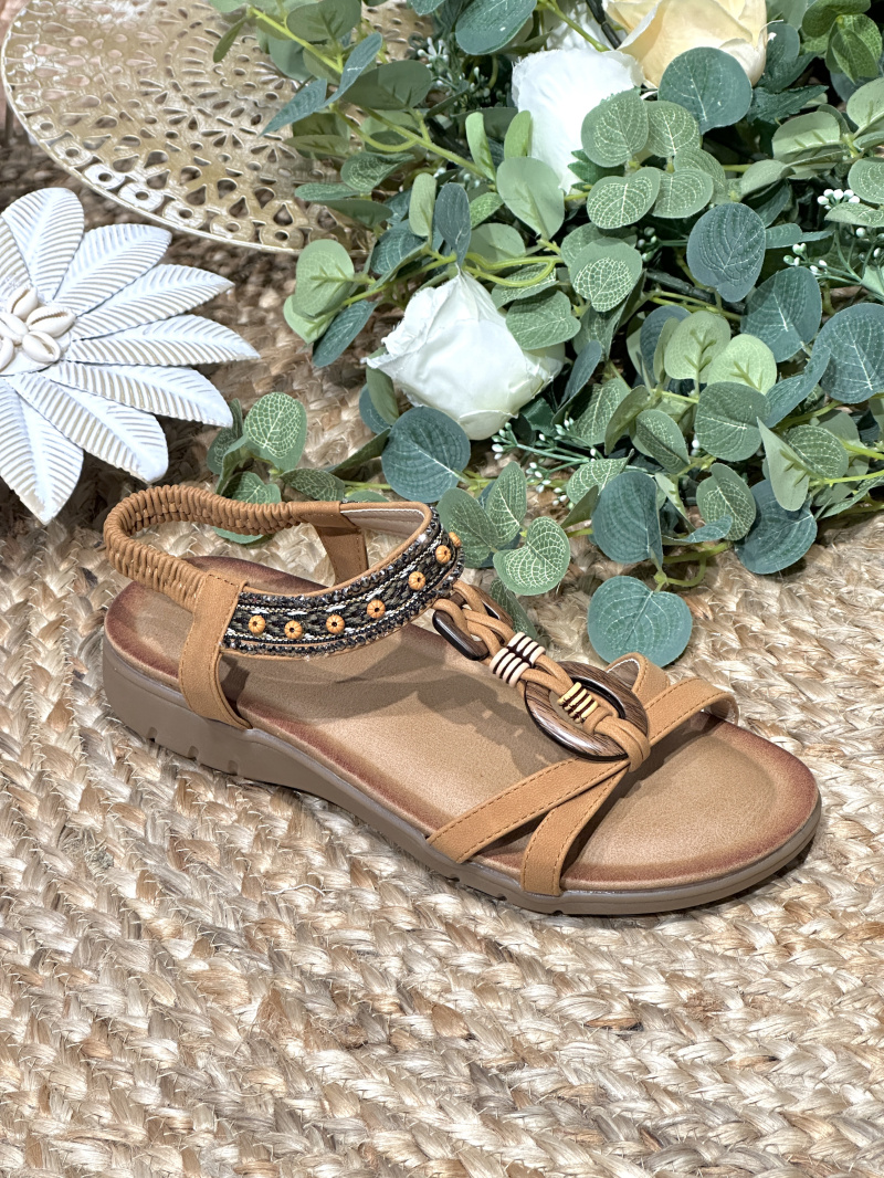 Grossiste R and BE - Sandales confort avec motif ethnique OR592